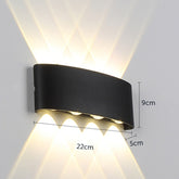 Up and Down 6W 8W 12W Waterproof Black Wall Lamp Light Mounted