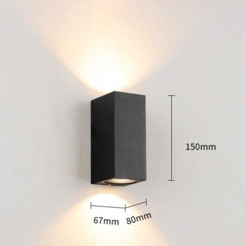 GU10 base 6WX2 Up and Down Square Wall Lamp Waterproof