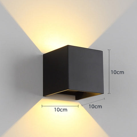 Cube up and Down  Black Porch Wall Lights