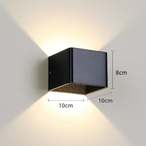 Cube up and Down  Black Porch Wall Lights