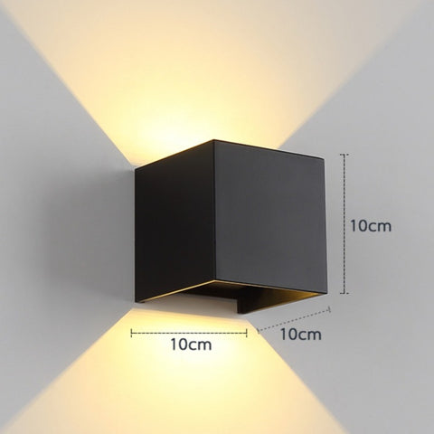 Cube up and Down  Black Porch Wall Lights