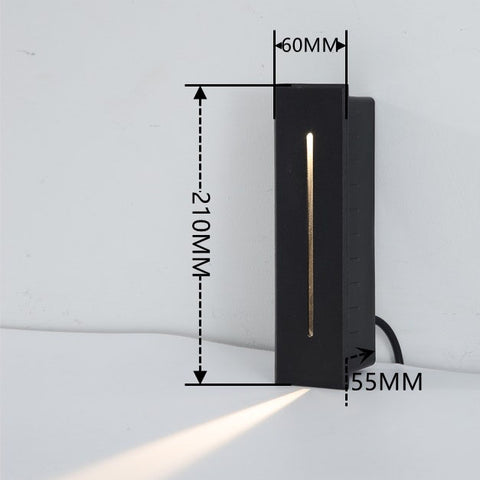Stair Lights 3W Recessed Aluminium 210X60X55mm