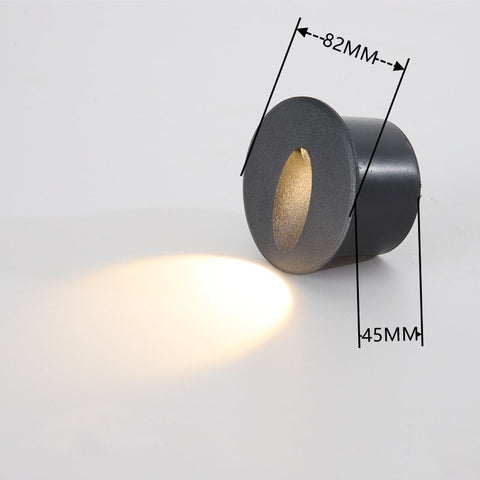 Recessed Step Wall Light 3W 82X82X45mm